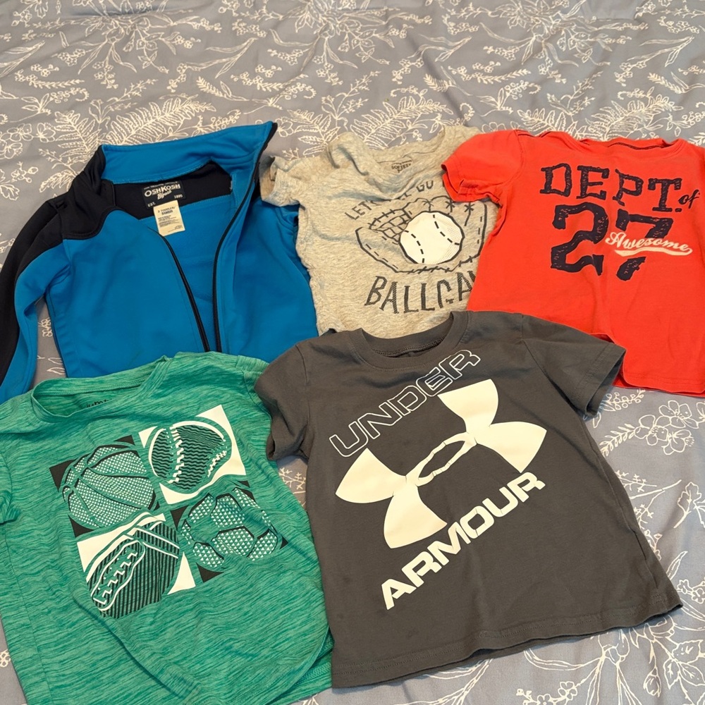 OshKosh B'gosh Blue & Black Zip Jacket with 4 Sports Tee Mix